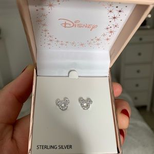 Cubic Zirconium Disney Mickey Mouse head earrings